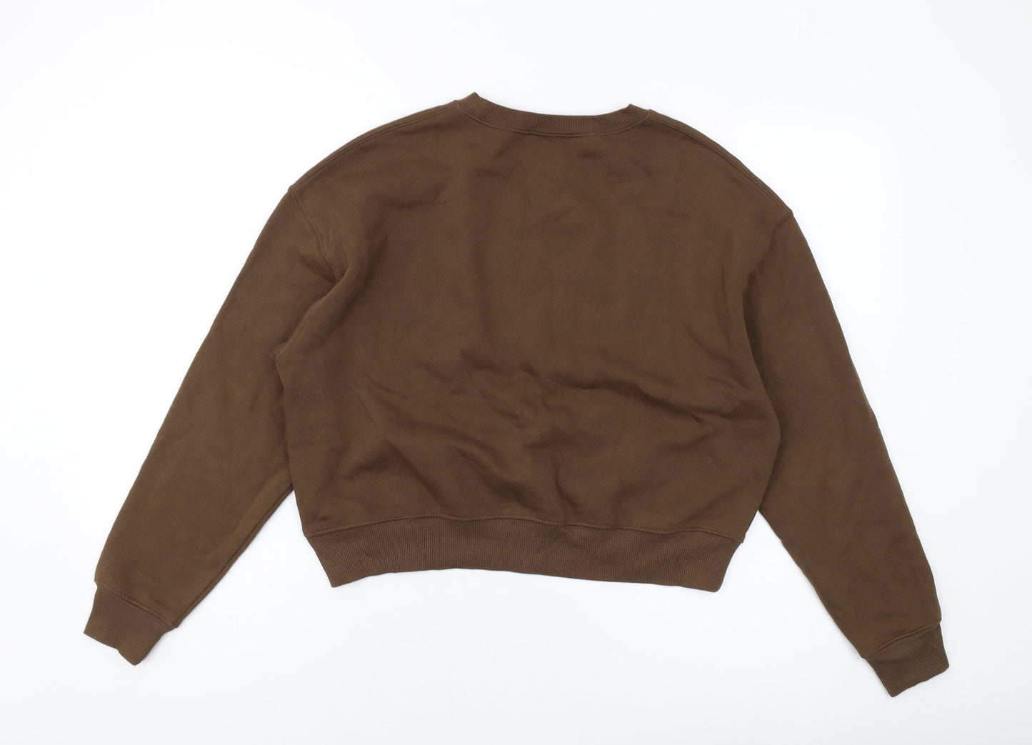Pull&Bear Womens Brown Cotton Pullover Sweatshirt Size S Pullover