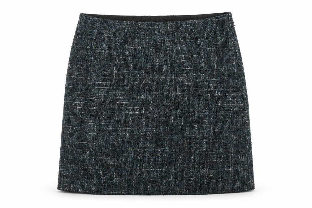 John Lewis Womens Blue Polyester A-Line Skirt Size 14 Zip