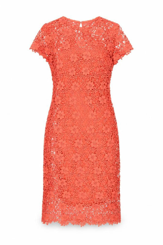 Marks & Spencer Womens Pink Polyester Shift Size 10 Round Neck Zip