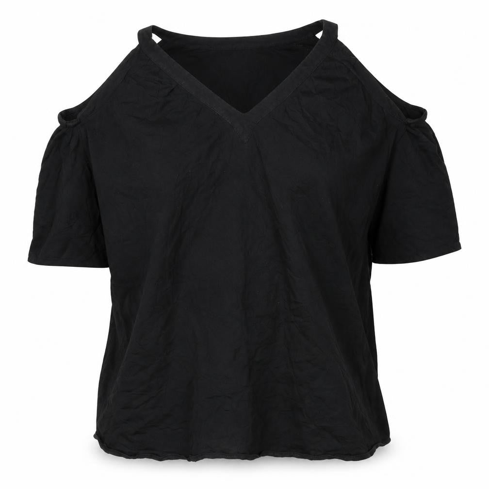 ASOS Womens Black Polyester Mini Size 8 V-Neck Pullover - Cold Shoulder