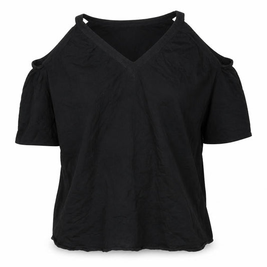 ASOS Womens Black Polyester Mini Size 8 V-Neck Pullover - Cold Shoulder