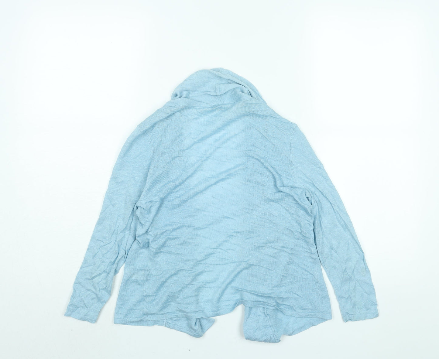 Minuet Womens Blue V-Neck Linen Cardigan Jumper Size S
