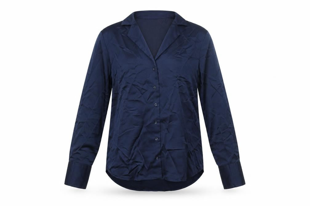 Marks & Spencer Womens Blue Polyester Basic Button-Up Size 10 Collared