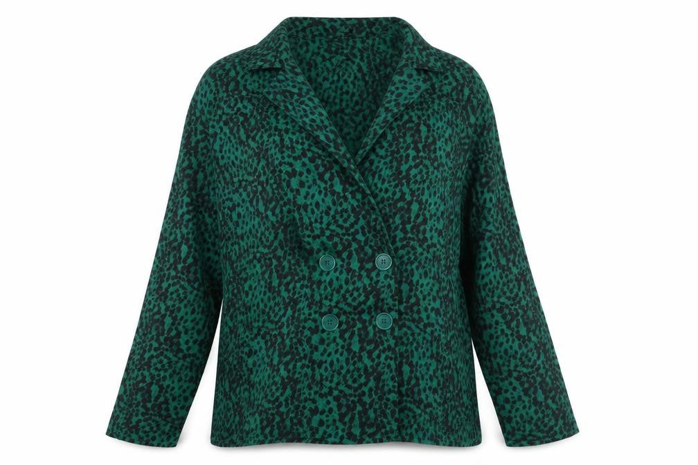 Influence Womens Green Geometric Polyester Basic Blouse Size 20 Collared - Double Breasted