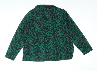 Influence Womens Green Geometric Polyester Basic Blouse Size 20 Collared - Double Breasted