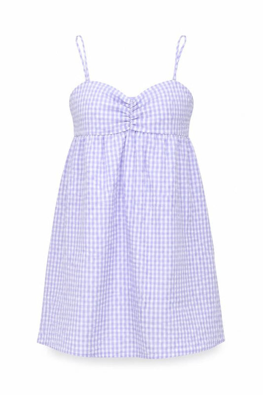 Divided by H&M Womens Purple Gingham Polyester A-Line Size 12 Sweetheart Zip