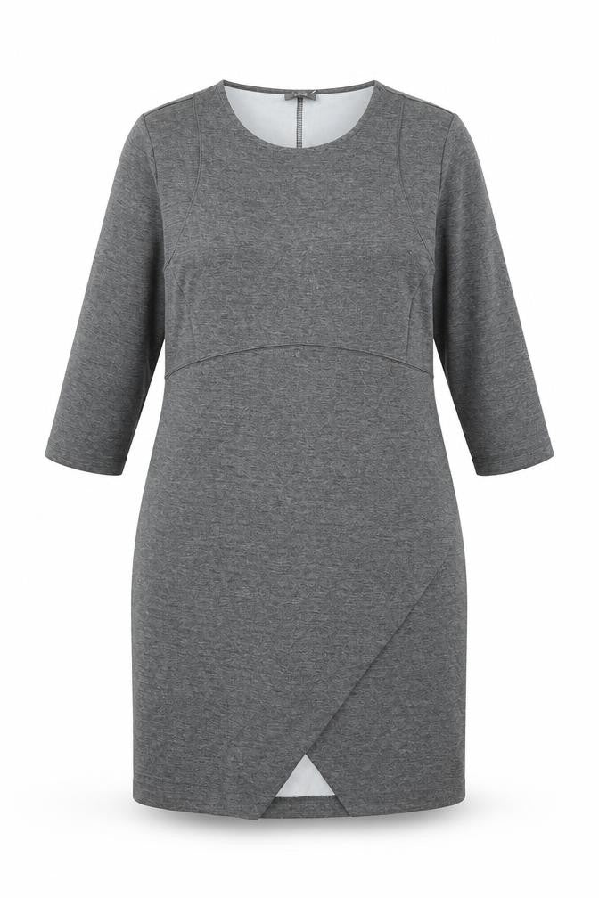 Yessica Womens Grey Polyester Shift Size 18 Round Neck Zip