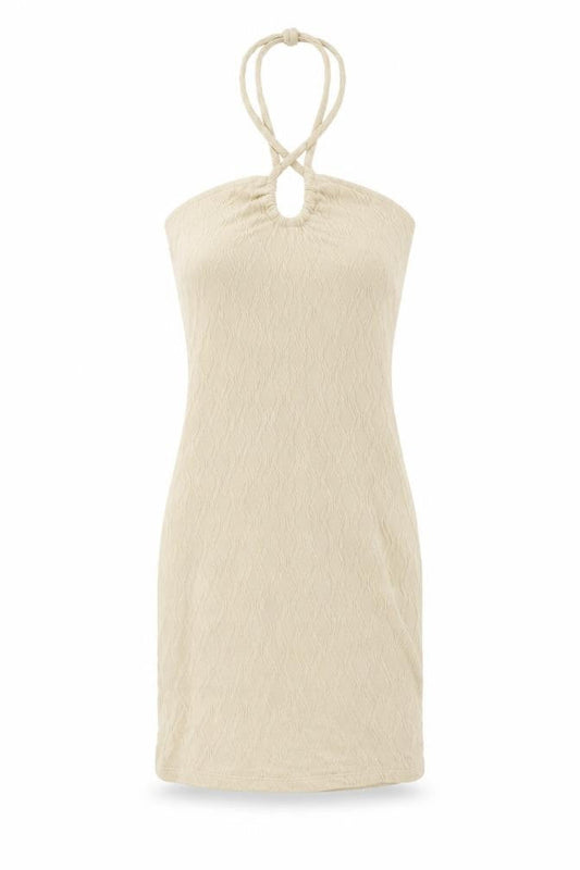 Divided by H&M Womens Beige Polyester Mini Size XS Halter Tie
