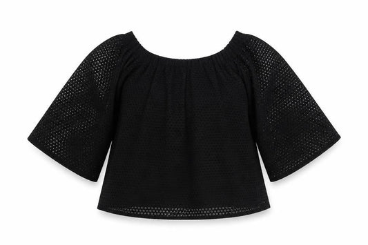 Maje Womens Black Polyester Basic Blouse Size 6 Round Neck