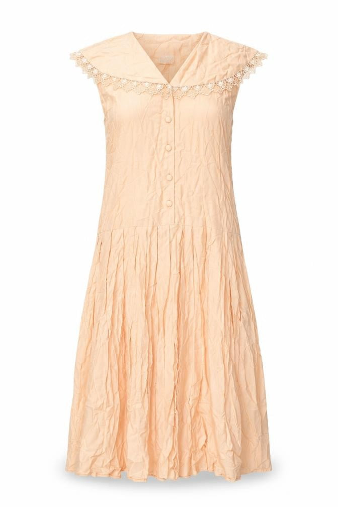 OPUS Womens Pink Polyester Shift Size 12 Collared Button - Lace Trim