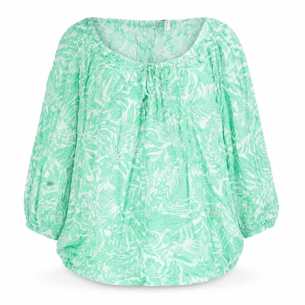 Yours Womens Green Geometric Viscose Basic Blouse Size 16 Scoop Neck