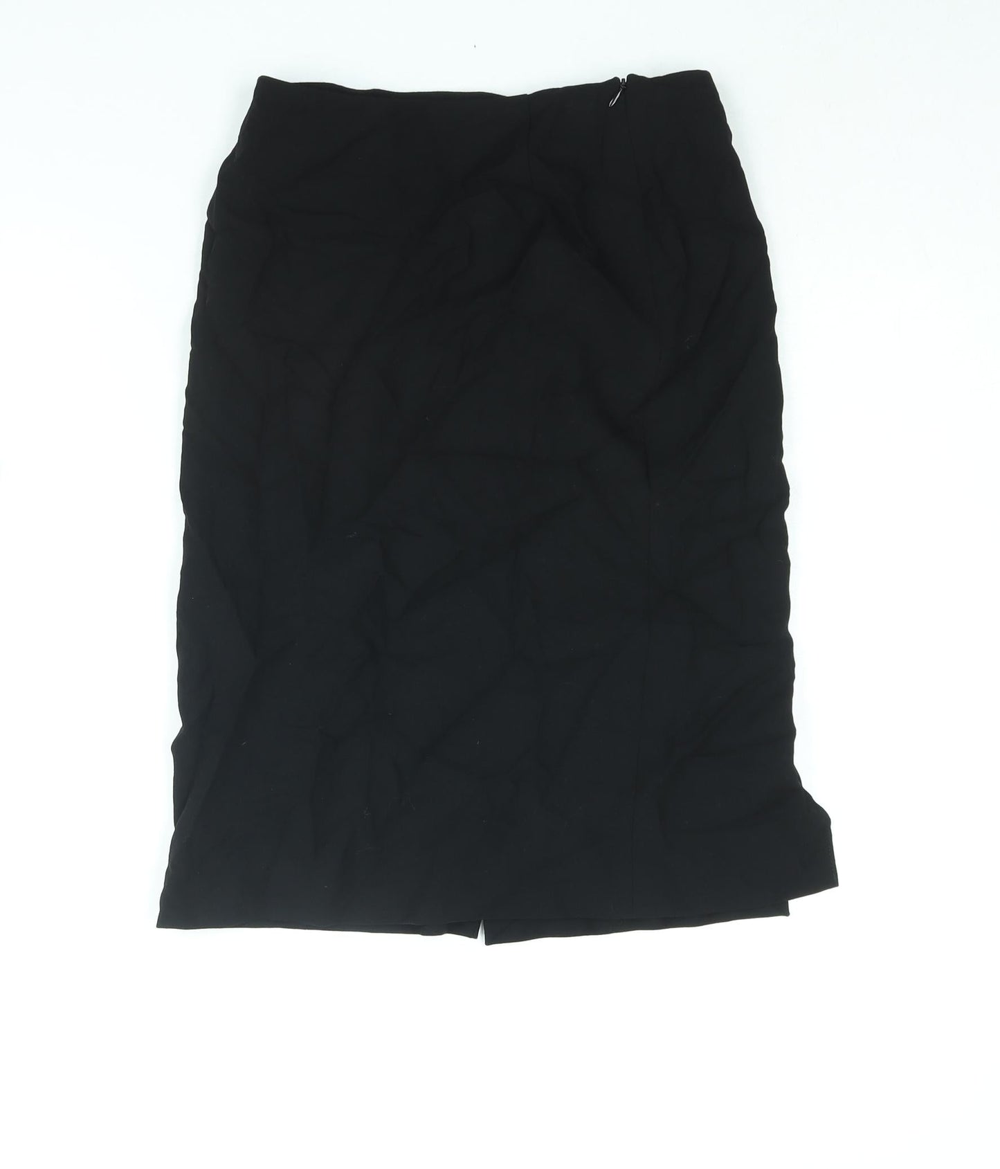 CARACTERE Womens Black Wool Straight & Pencil Skirt Size 10 Zip