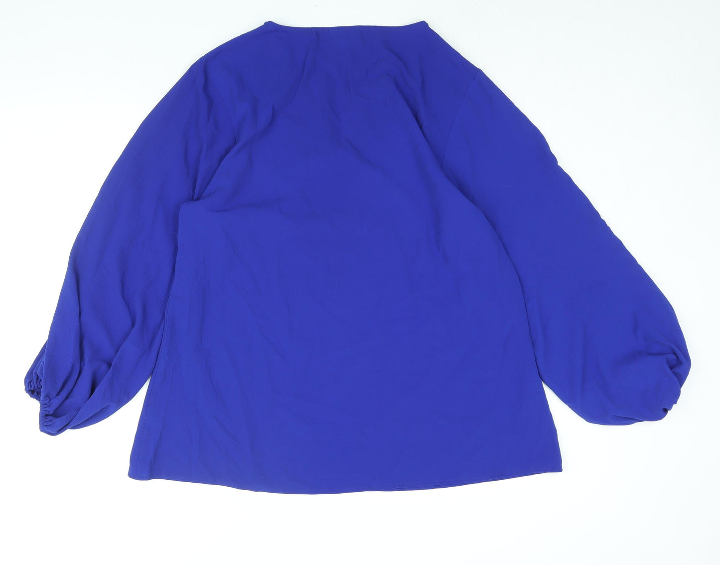 City Chic Womens Blue Polyester Tunic Blouse Size 14 V-Neck