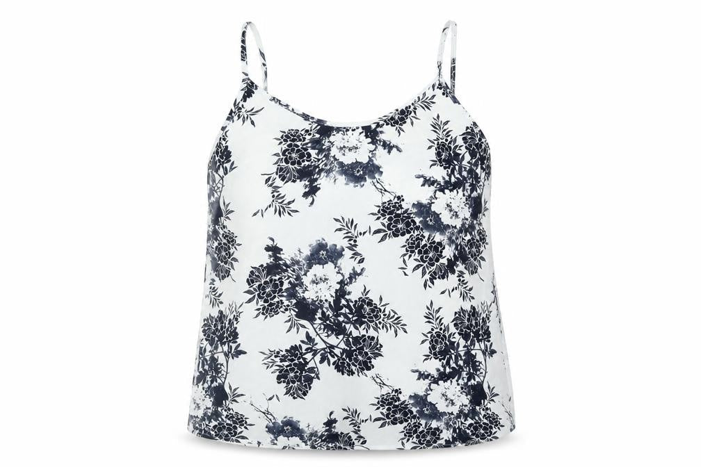 NEXT Womens White Floral Polyester Camisole Blouse Size 6 Scoop Neck