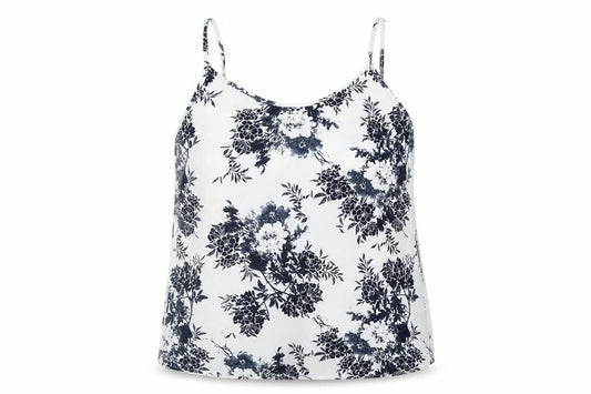NEXT Womens White Floral Polyester Camisole Blouse Size 6 Scoop Neck