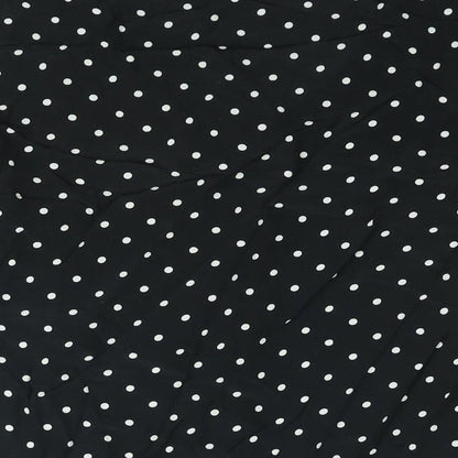 Editor's Cut Womens Black Polka Dot Viscose Basic Blouse Size 12 V-Neck