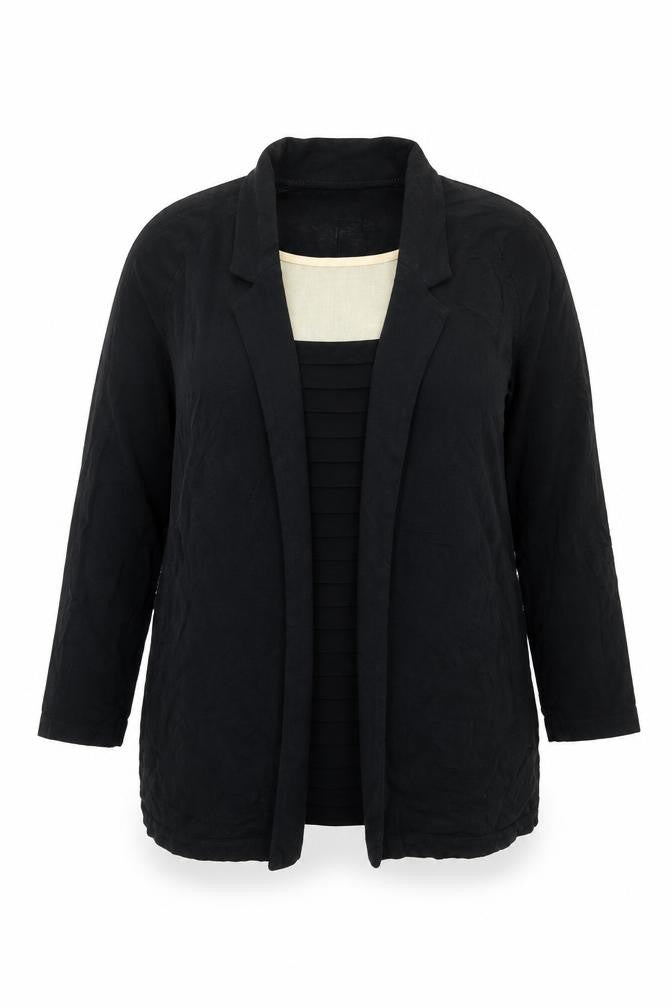 Next Womens Black Scoop Neck Cotton Cardigan Jumper Size 14 - Pleated Blouse Layer
