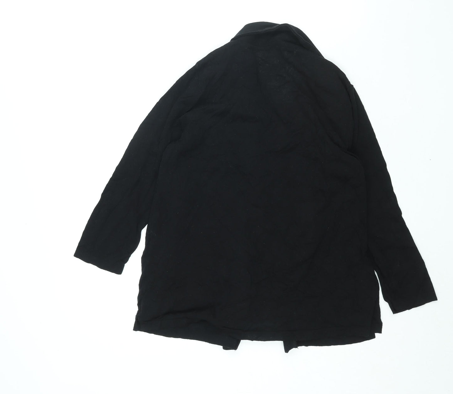 NEXT Womens Black Scoop Neck Cotton Cardigan Jumper Size 14 - Pleated Blouse Layer
