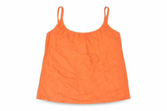 Marks and Spencer Womens Orange Viscose Camisole Blouse Size 22 Scoop Neck