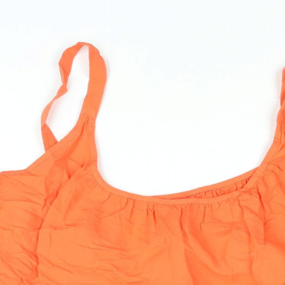 Marks and Spencer Womens Orange Viscose Camisole Blouse Size 22 Scoop Neck