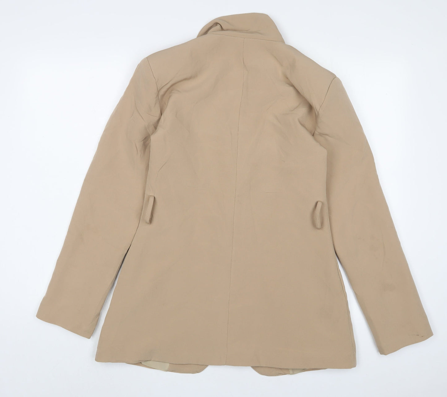 Boohoo Womens Beige Jacket Blazer Size 10 Button