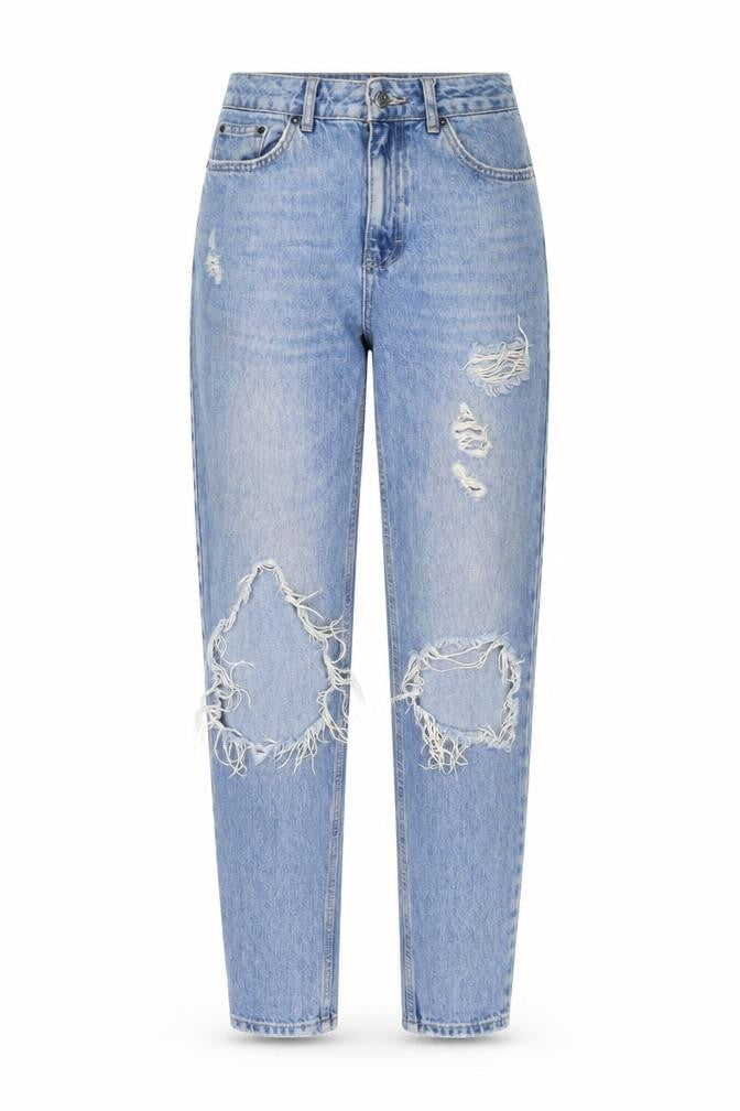 Topshop Womens Blue Cotton Mom Jeans Size 26 in L32 in Regular Zip
