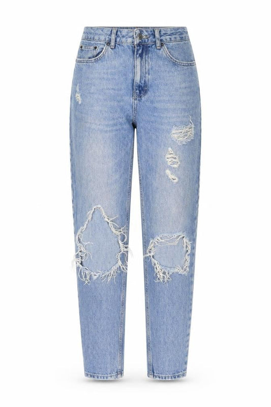 Topshop Womens Blue Cotton Mom Jeans Size 26 in L32 in Regular Zip