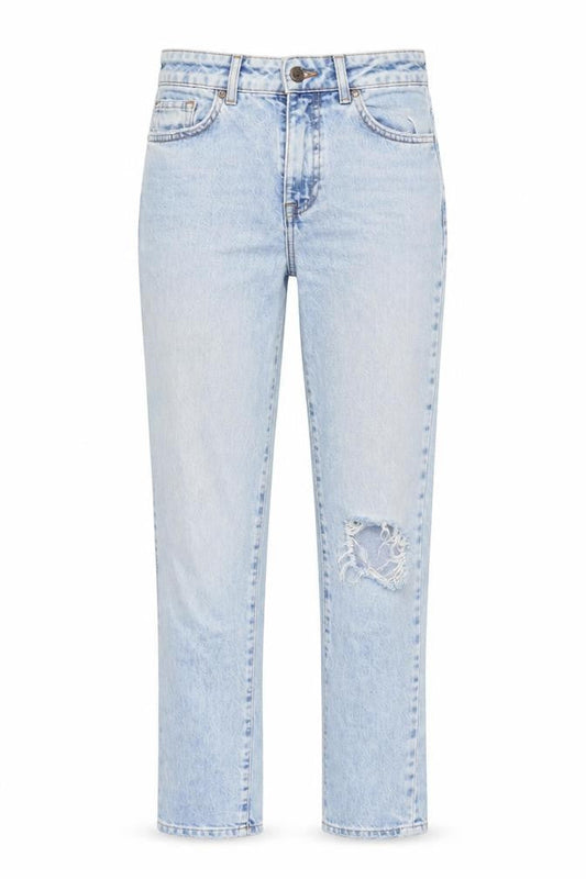 New Look Womens Blue Cotton Mom Jeans Size 8 L29 in Regular Zip