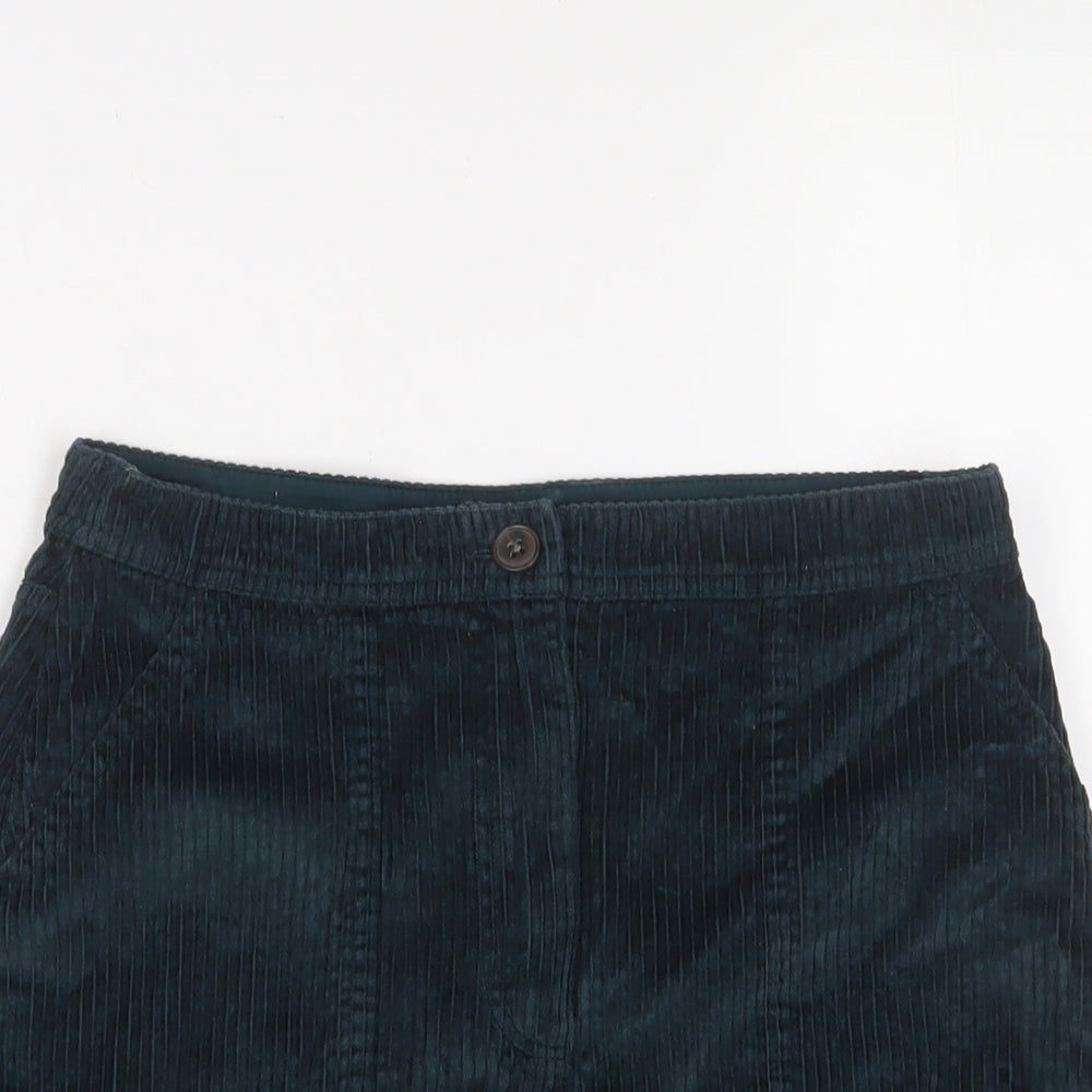 Gap Womens Green Cotton A-Line Skirt Size S Zip