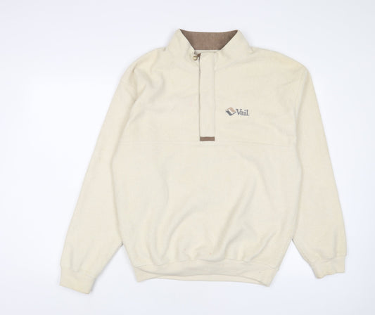 GEAR FOR SPORTS Womens Beige Polyester Pullover Sweatshirt Size L Button