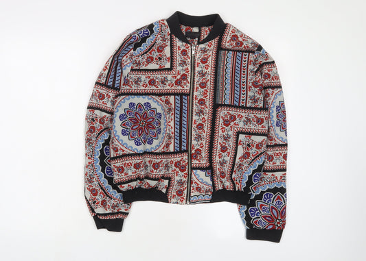 Topshop Womens Multicoloured Fair Isle Jacket Size 10 Zip