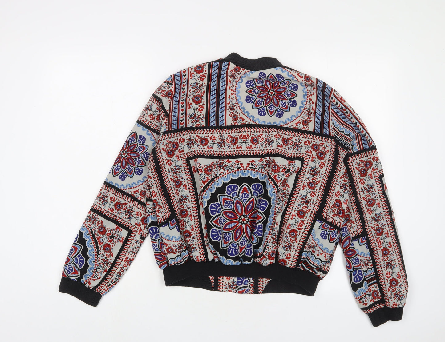 Topshop Womens Multicoloured Fair Isle Jacket Size 10 Zip