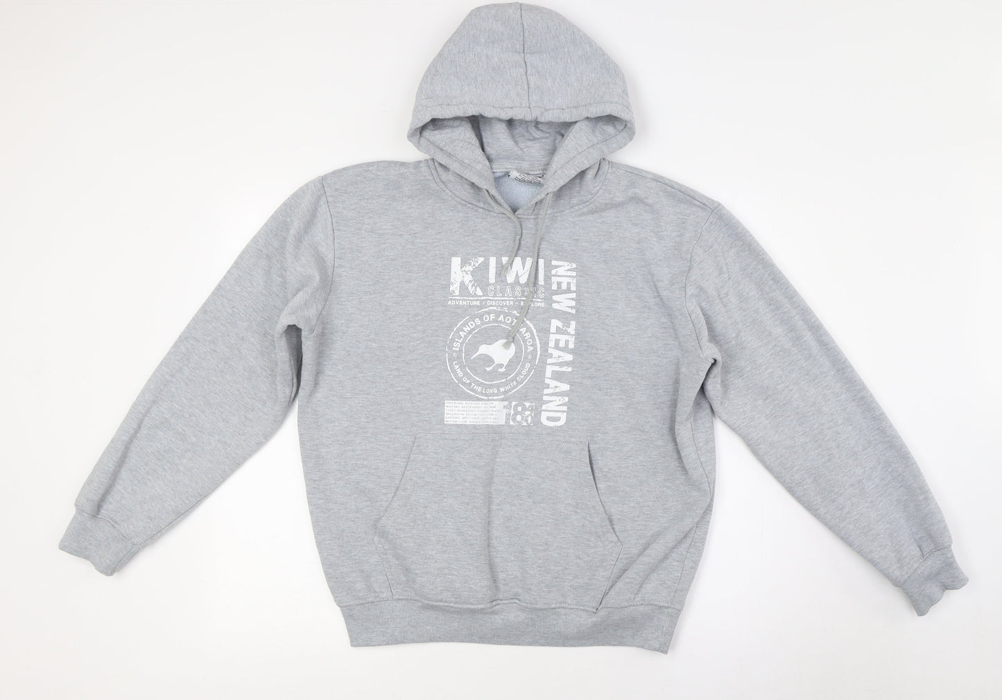 Kiwi Silver Womens Grey Polyester Pullover Hoodie Size S