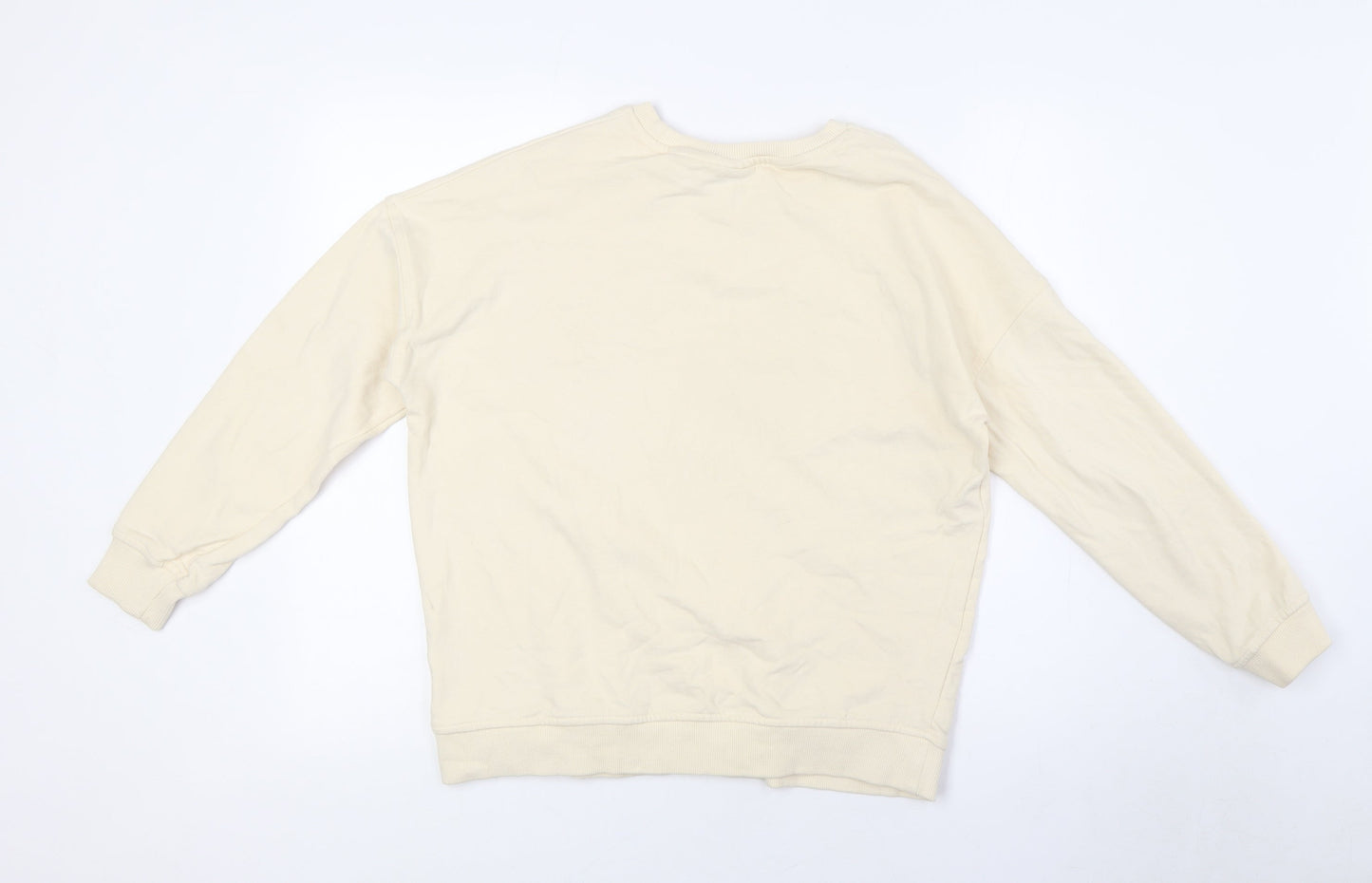 Disney Womens Ivory Cotton Pullover Sweatshirt Size 10 - mickey mouse