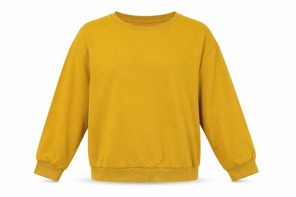 Zara Womens Yellow Cotton Pullover Sweatshirt Size L