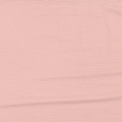 M&Co Womens Pink Crew Neck Polyester Pullover Jumper Size 8