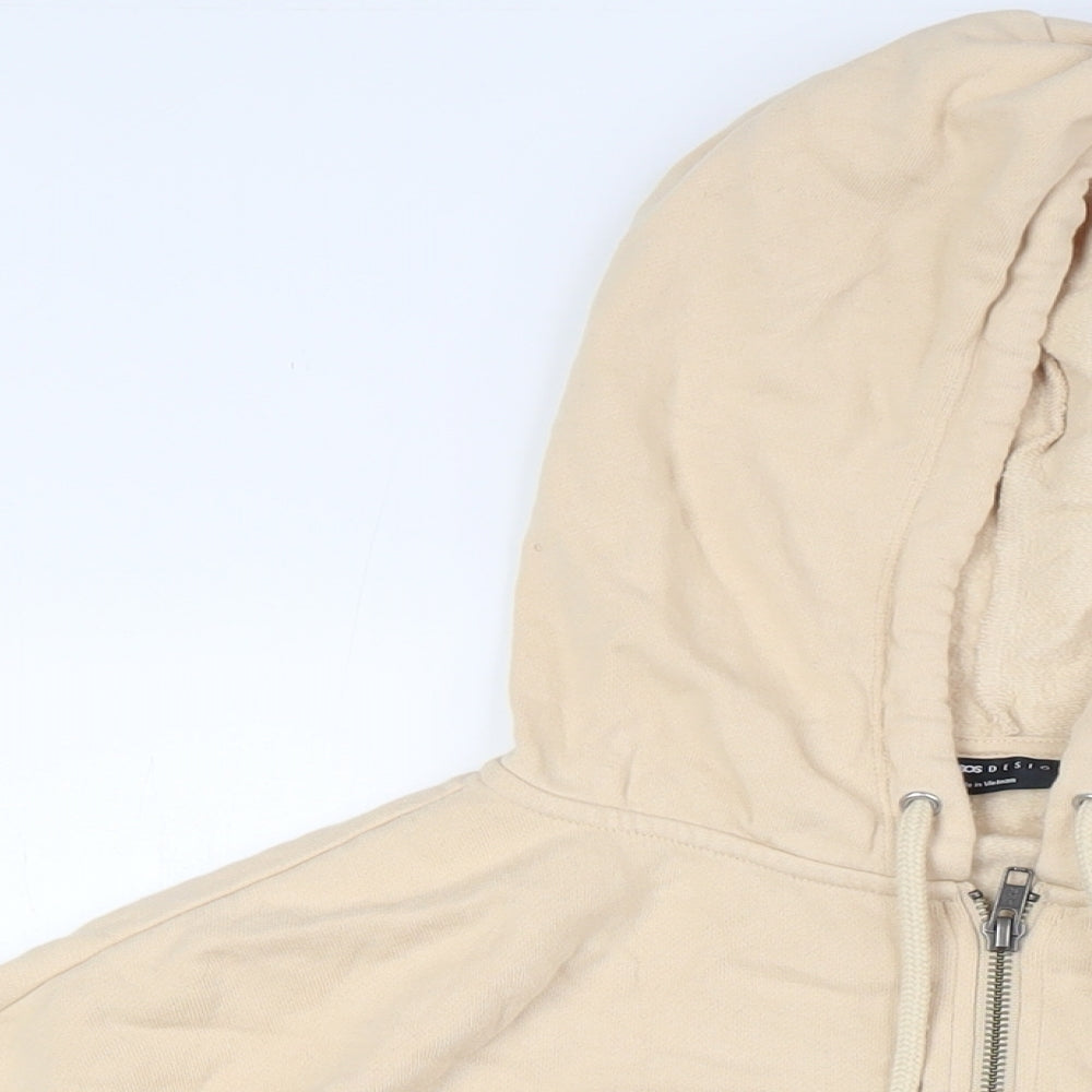 ASOS Womens Beige Polyester Full Zip Hoodie Size 10 Zip