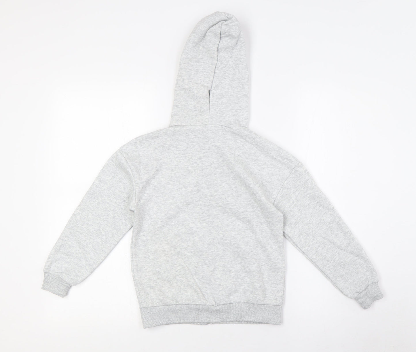 H&M Girls Grey Cotton Full Zip Hoodie Size 6 Years Zip - Ages 6-8