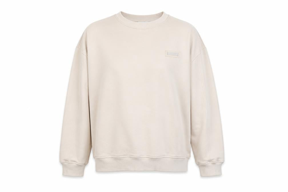 H&M Womens Beige Cotton Pullover Sweatshirt Size M
