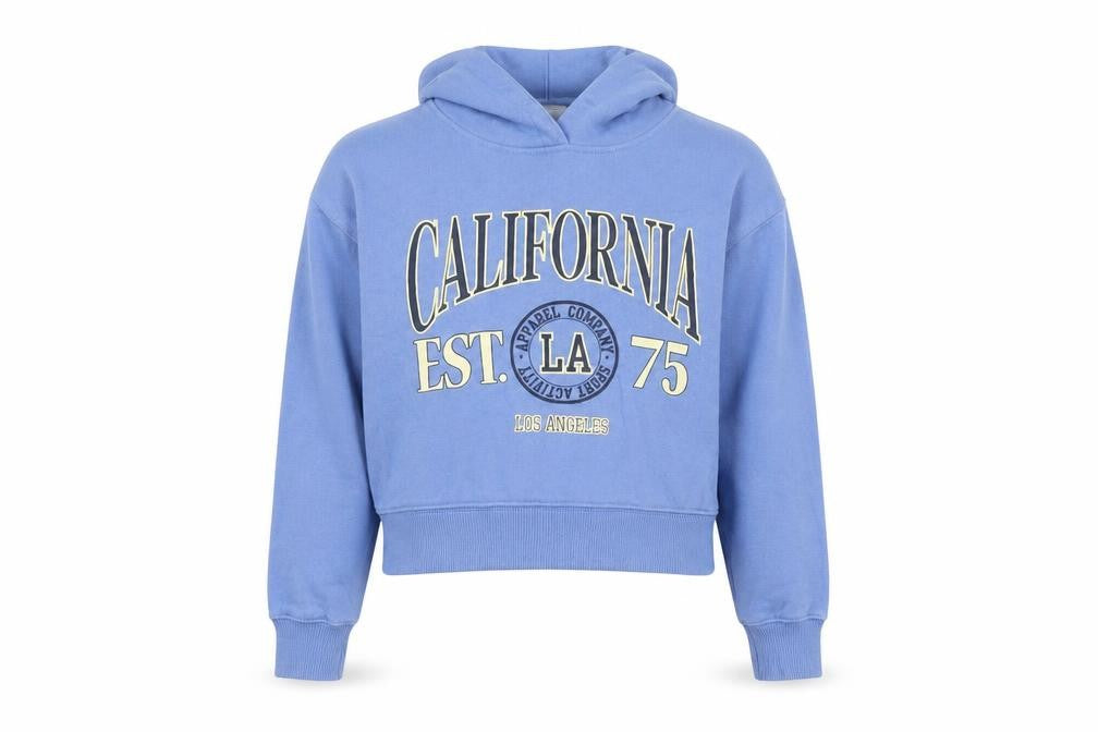 Zara Girls Blue Cotton Pullover Hoodie Size 6-7 Years - California