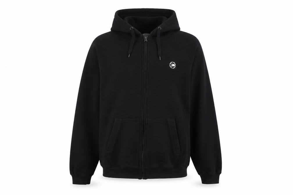 Patrick Womens Black Cotton Full Zip Hoodie Size M Zip