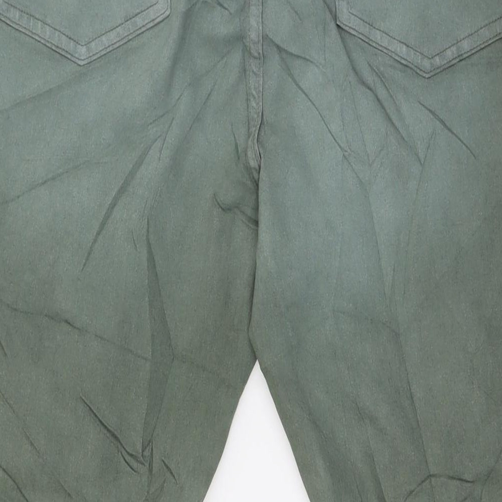 Marks and Spencer Womens Green Cotton Skinny Jeans Size 20 L29 in Regular Zip