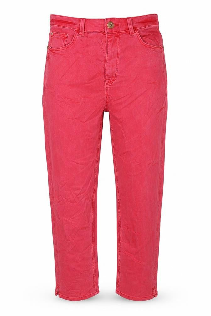 Marks & Spencer Womens Red Cotton Cropped Jeans Size 10 L23 in Regular