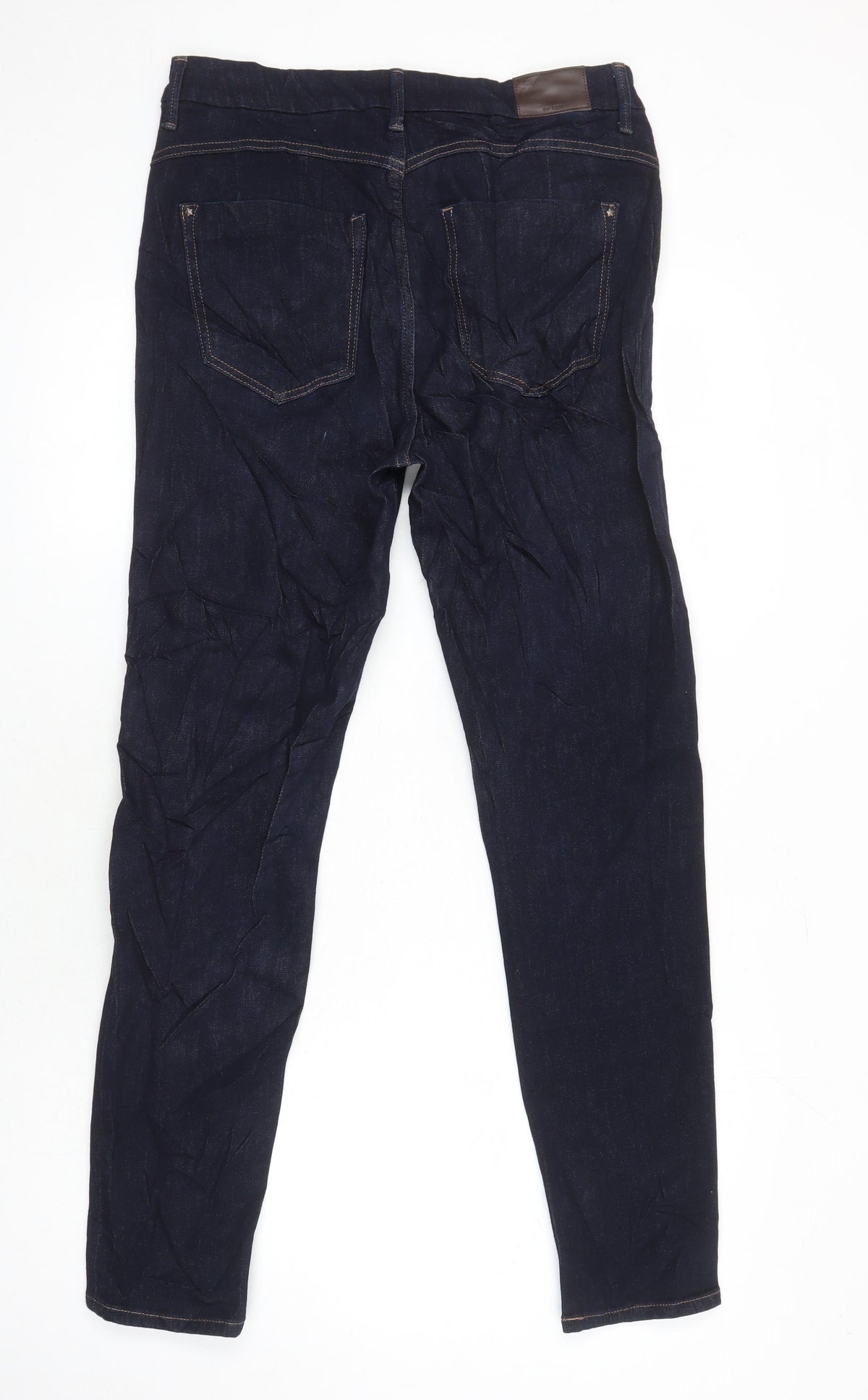 Marks & Spencer Womens Blue Cotton Skinny Jeans Size 12 L28 in Regular