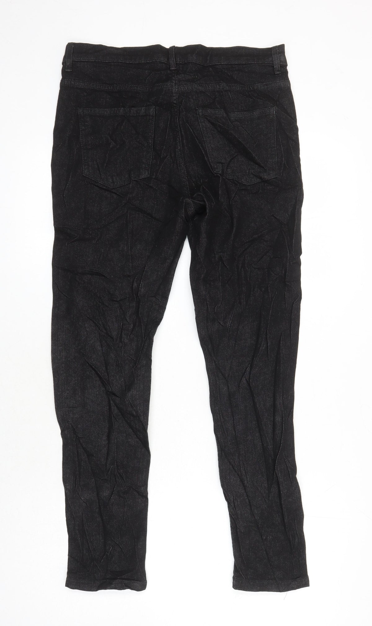 Marks & Spencer Womens Black Cotton Skinny Jeans Size 12 L26.5 in Regular