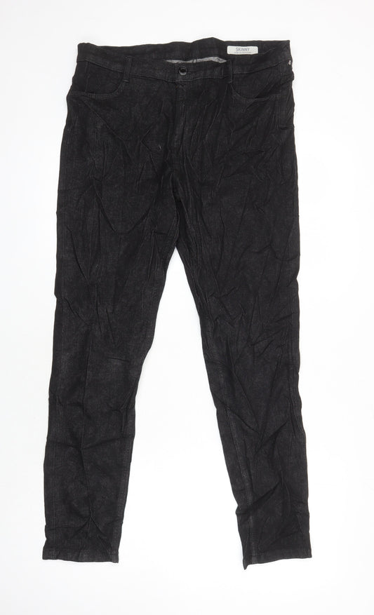 M&S Womens Black Cotton Skinny Jeans Size 14 L28 in Regular