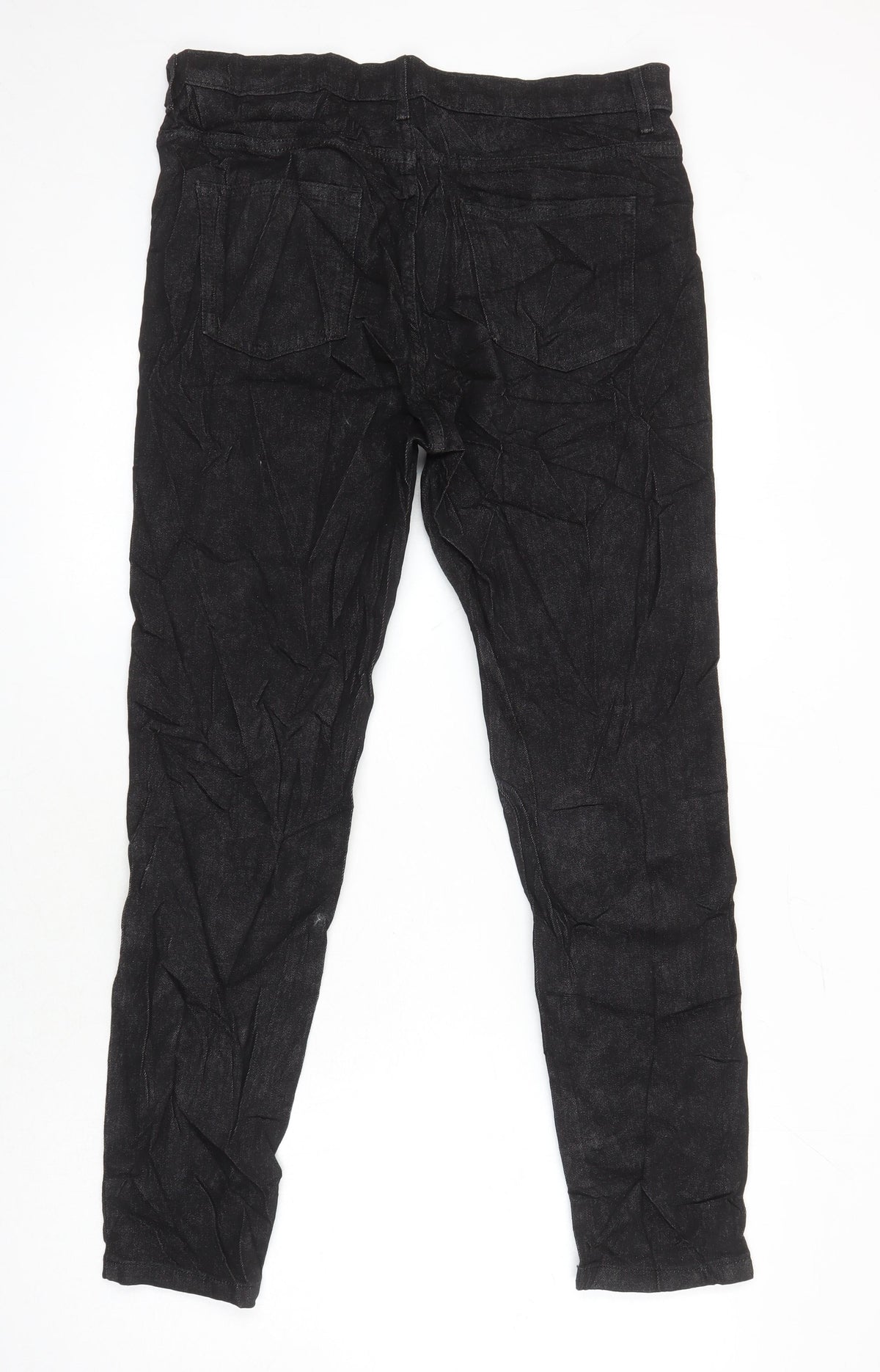 Marks & Spencer Womens Black Cotton Skinny Jeans Size 14 L28 in Regular