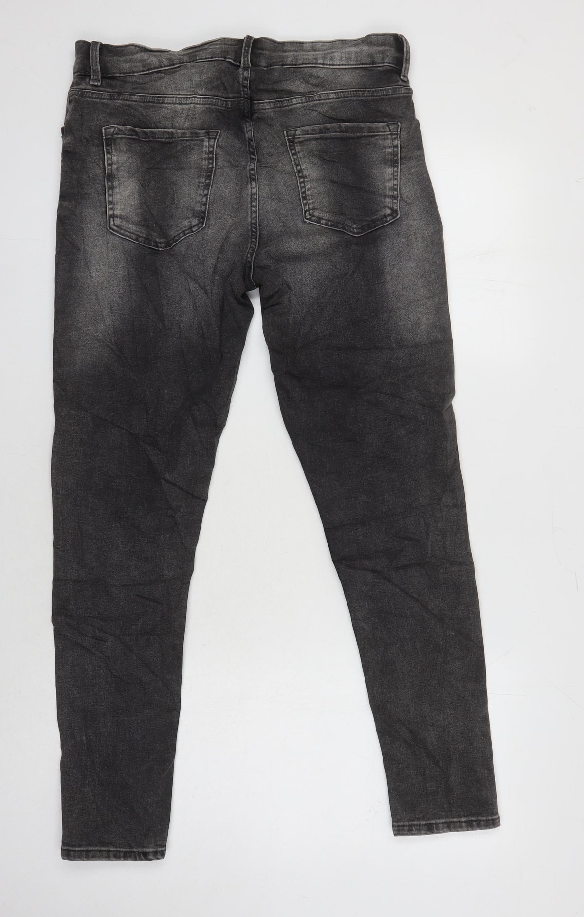 Marks & Spencer Womens Grey Cotton Skinny Jeans Size 12 L27 in Regular