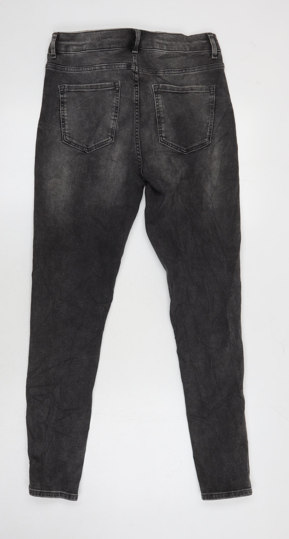 Marks & Spencer Womens Grey Cotton Skinny Jeans Size 10 L28 in Regular