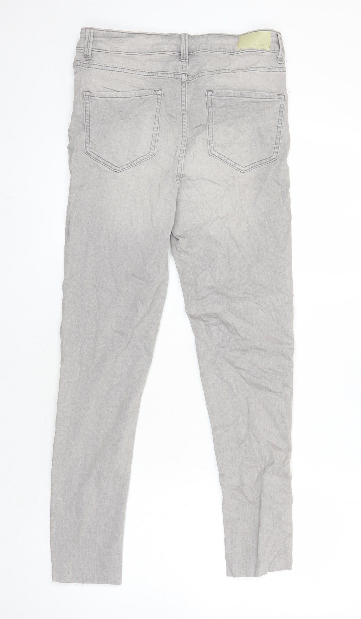 Marks & Spencer Womens Grey Cotton Skinny Jeans Size 12 L26 in Regular